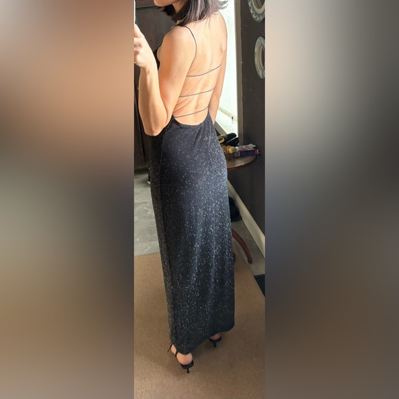 Vintage Sarria 90s Sparkly Cowl Neck Dress - Picture 2 of 12